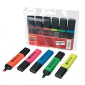 ValueX Flat Barrel Highlighter Pen Chisel Assorted Colors Pack of 6