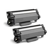 999inks Compatible Twin Pack Brother TN2510XL Black High Capacity Laser Toner Cartridges