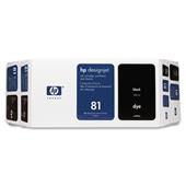 HP 81 Black Dye-Based Ink CartridgePrinthead and Printhead Cleaner Bundle - Value Pack (C4990A)