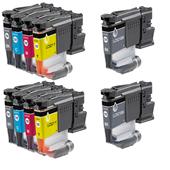 999inks Compatible Multipack Brother LC521 2 Full Sets + 2 FREE BLACK Inkjet Printer Cartridges
