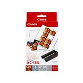 Canon KC-18IL Colour Ink Cartridge/Credit Card Sized Label Set - 18 Sheets