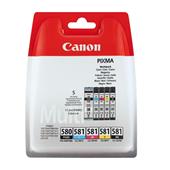 Canon PGI-580PGBK/CLI-581 BK/C/M/Y Original Standard Capacity Multipack Ink Cartridges
