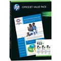 HP 933XL (CR711AE) OfficeJet Value Pack - 3 Colour Cartridges + A4 Paper