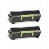 999inks Compatible Twin Pack Lexmark 512H (51F2H00) Black High Capacity Laser Toner Cartridges