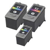 999inks Compatible Multipack Canon CL-41 and CL-52 1 Full Set + 1 Extra Black Inkjet Printer Cartridges
