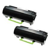 999inks Compatible Twin Pack Lexmark 502U (50F2U00) Black Ultra High Capacity Laser Toner Cartridges