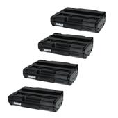 999inks Compatible Quad Pack Ricoh 406956 Black Laser Toner Cartridges