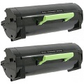 999inks Compatible Twin Pack Lexmark 60F0HA0 Black High Capacity Laser Toner Cartridges