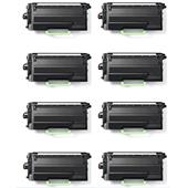999inks Compatible Eight Pack Brother TN3600XXL Black Extra High Capacity Laser Toner Cartridges