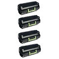 999inks Compatible Quad Pack Lexmark 502X Black Laser Toner Cartridges