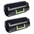 999inks Compatible Twin Pack Lexmark 522X Black Laser Toner Cartridges