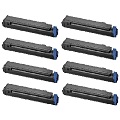 999inks Compatible Eight Pack Oki 43979102 Black Laser Toner Cartridges