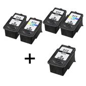 999inks Compatible Multipack Canon PG-512 and CL-513 2 Full Sets + 1 Extra Black Inkjet Printer Cartridges