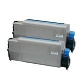 999inks Compatible Twin Pack OKI 44661802 Black Laser Toner Cartridges