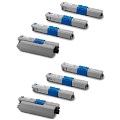 999inks Compatible Multipack OKI 44973508/44469722/24 2 Full Sets Laser Toner Cartridges
