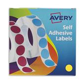 Avery Labels in Disp Round 19mm DIA Ylw 24-508 (1120 Labels)