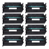 999inks Compatible Eight Pack Canon 057H Black High Capacity Laser Toner Cartridges
