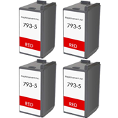 999inks Compatible Quad Pack Pitney Bowes 793-5R Red Inkjet Printer Cartridges