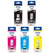 Epson 105/106 Full Set Original Inkjet Printer Cartridges