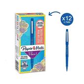Paper Mate Flair Felt Tip Pen 0.7 mm Medium Point Blue Pack of 12