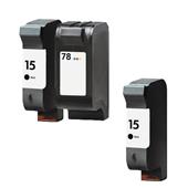 999inks Compatible Multipack HP 15/78 1 Full Set + 1 Extra Black Inkjet Printer Cartridges