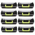 999inks Compatible Eight Pack Lexmark 602X Black Laser Toner Cartridges